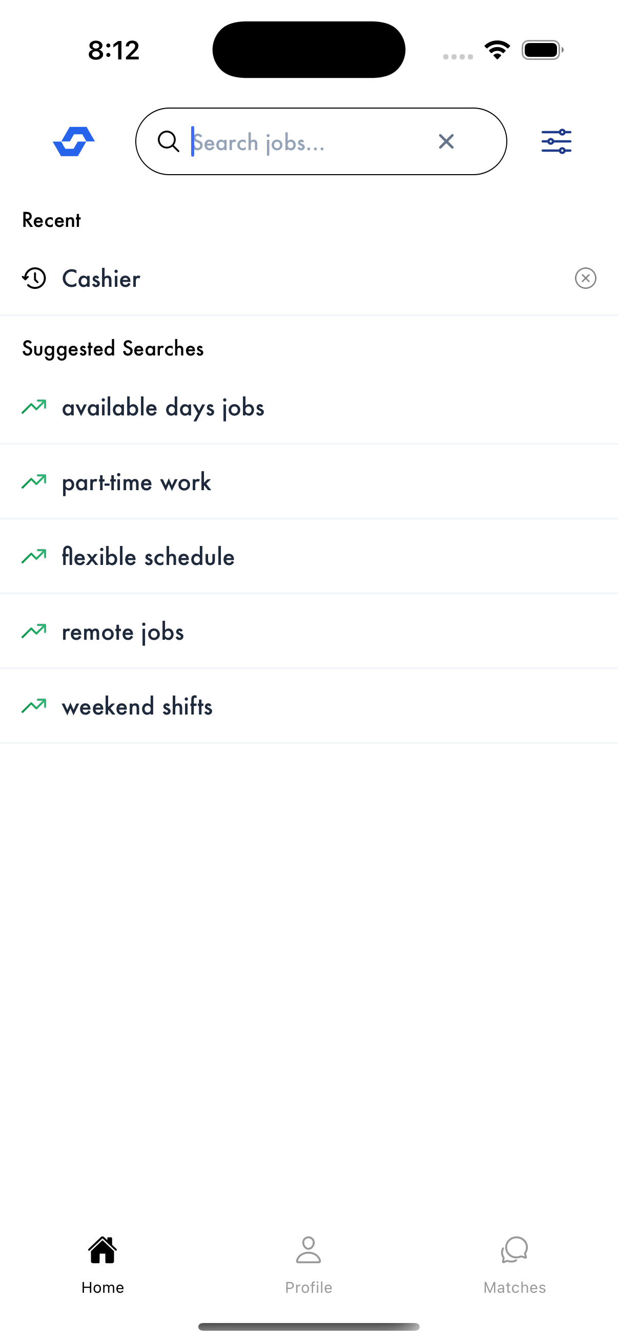 Shiftly Matches Screen